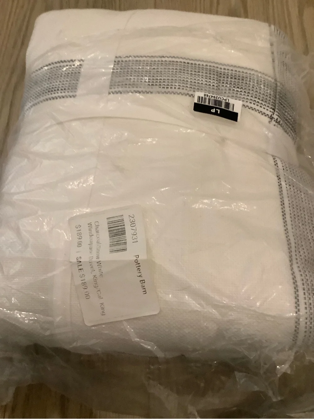 NWT Pottery Barn Windowpane king duvet cover❤️❤️❤️❤️